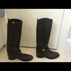 tory burch brown leather boots
